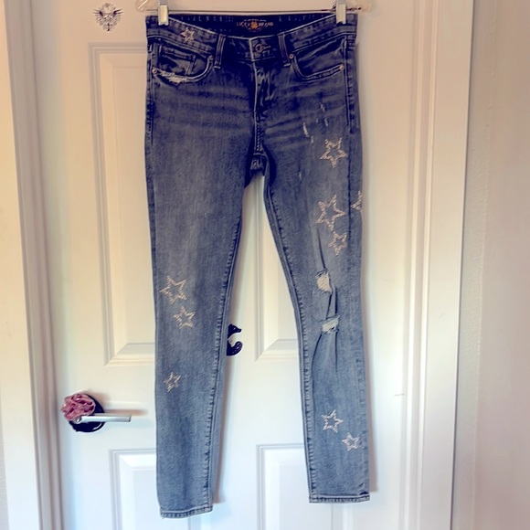 🍀 LUCKY⭐️ BRAND👖STAR JEANS ⭐️SZ.2  SUPER CUTE POW BANG BOOM BUTT🆒🫶🏼🧿🔮🌪️ - Picture 7 of 9